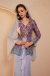 Velvet Demure Kebaya Set (Blue)