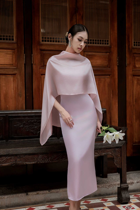 NEW Elaris Multiway Silk Cape (Pink) (NON RETURNABLE)