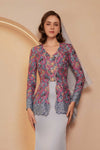 Velvet Classic Kebaya Set (Blue)