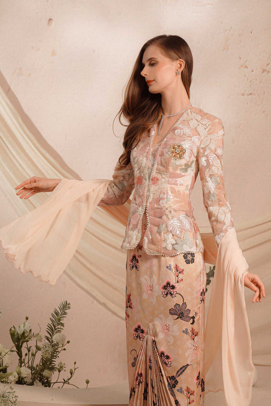 Orked Kebaya Top Only (Blush)