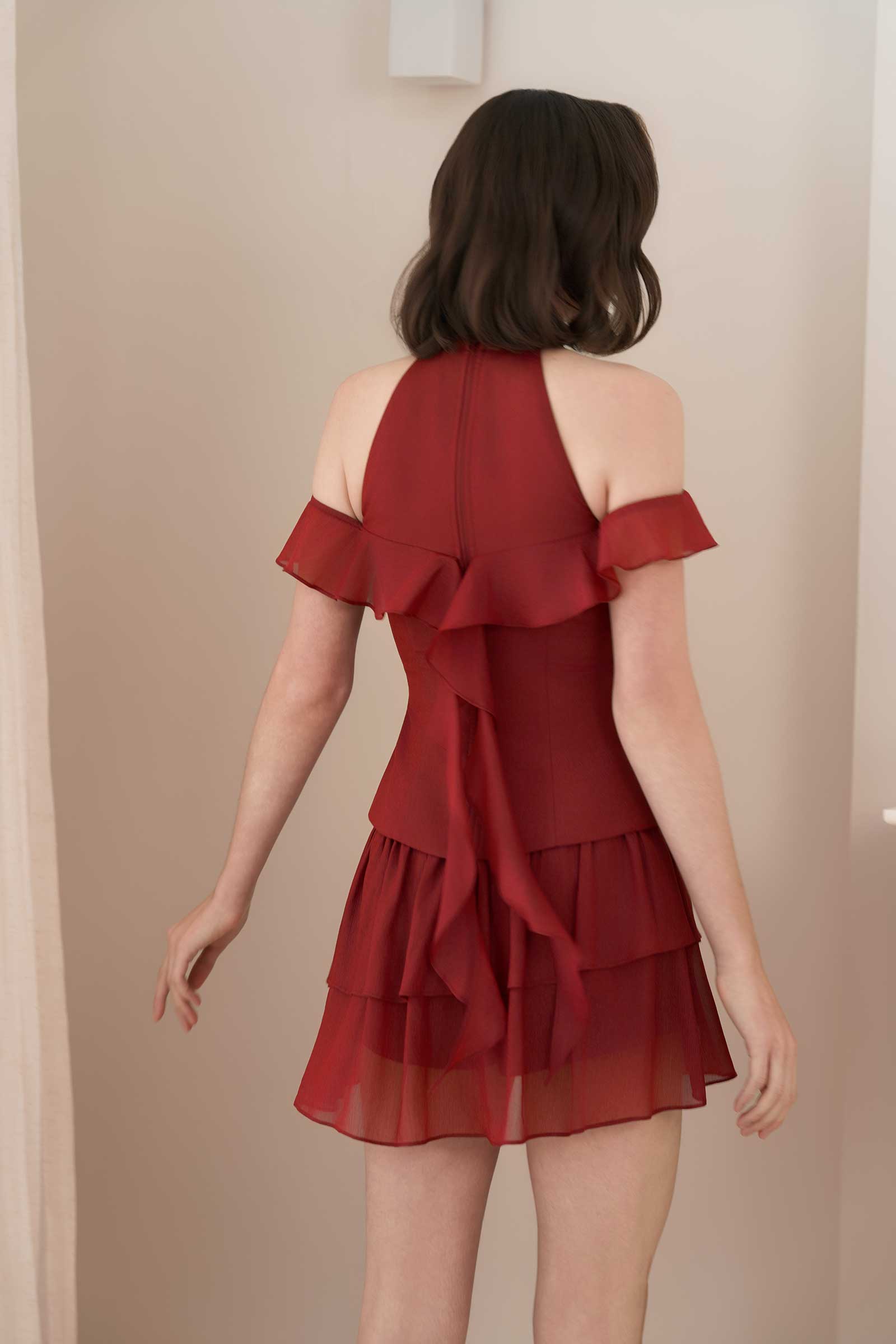 Rozena Qipao Top (Ruby Red)
