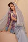 Velvet Classic Kebaya Set (Blue)
