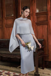 NEW Elaris Multiway Silk Cape (Dusty Blue) (NON RETURNABLE)