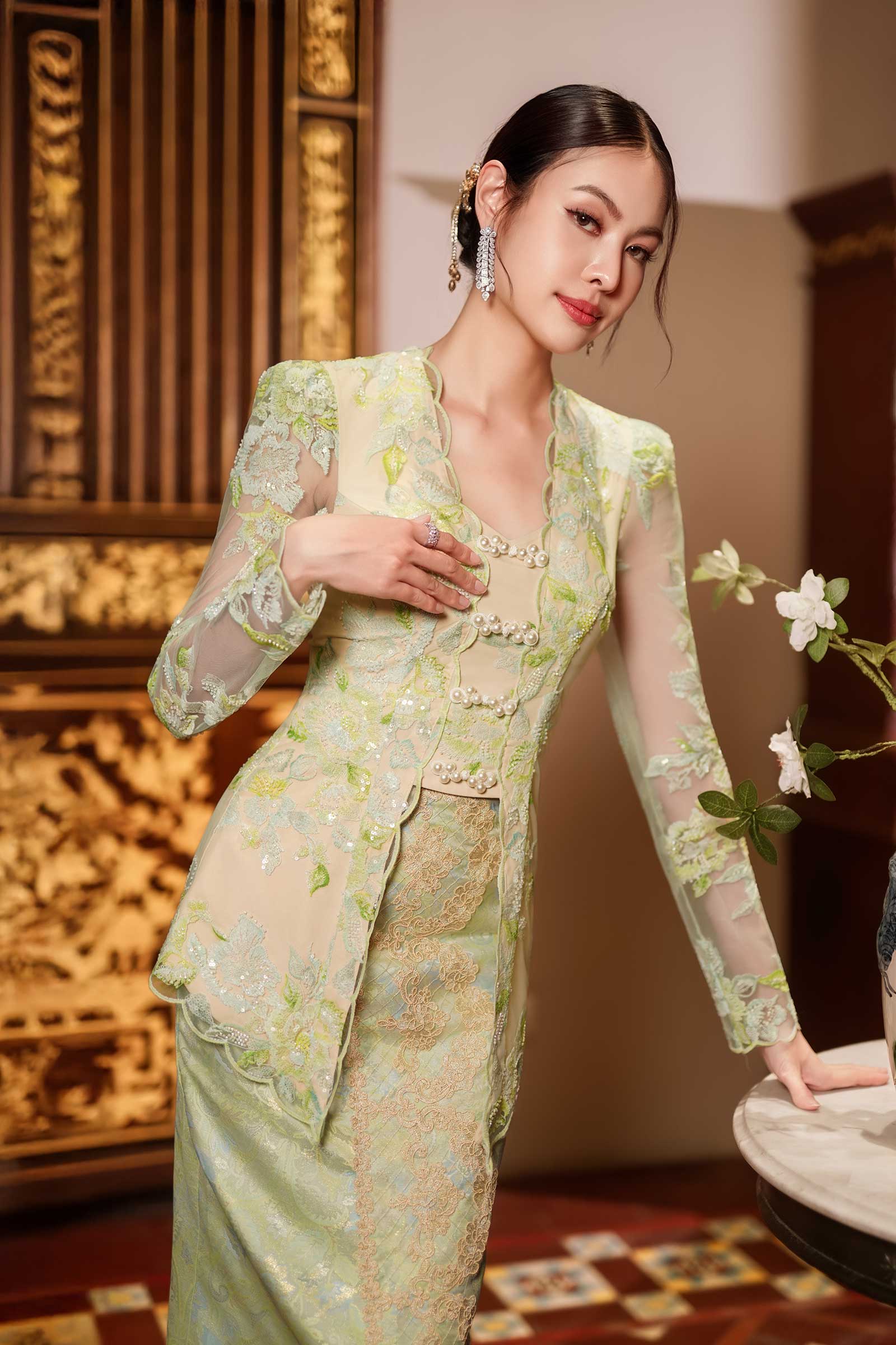 Lysanne Kebaya Padded Top (Green)