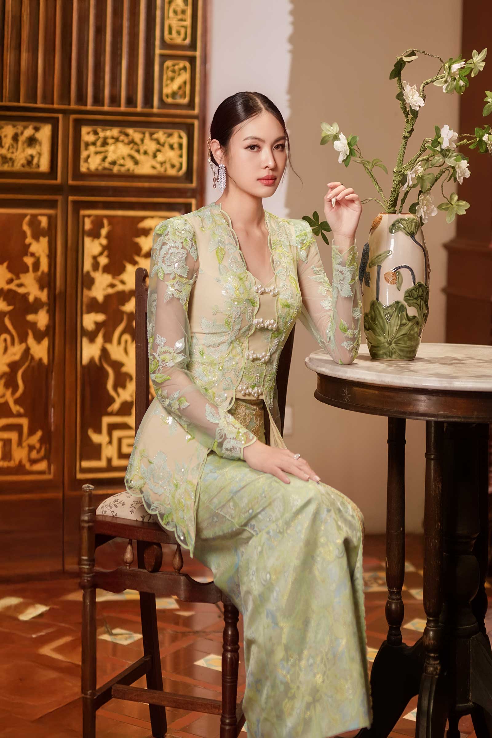 Lysanne Kebaya Padded Top (Green)