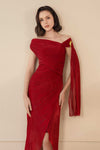 Sylvera Scarf Dress (Ruby Red)