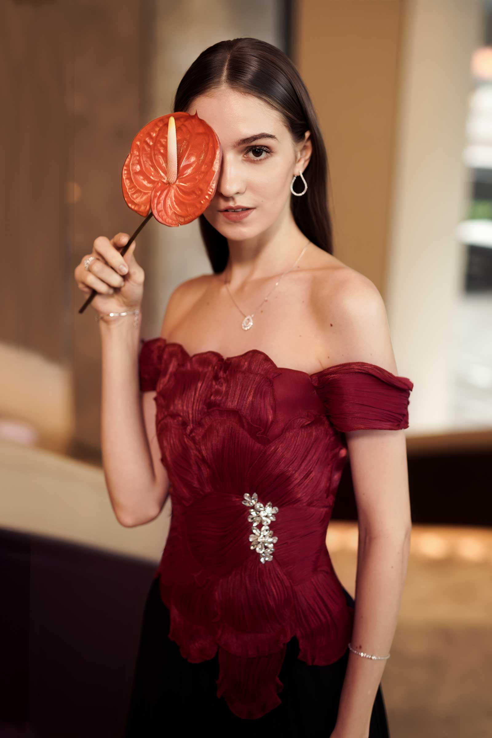 Drasielle Corset Top (Maroon)