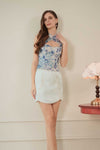 Magnolia Qipao Top (Blue)