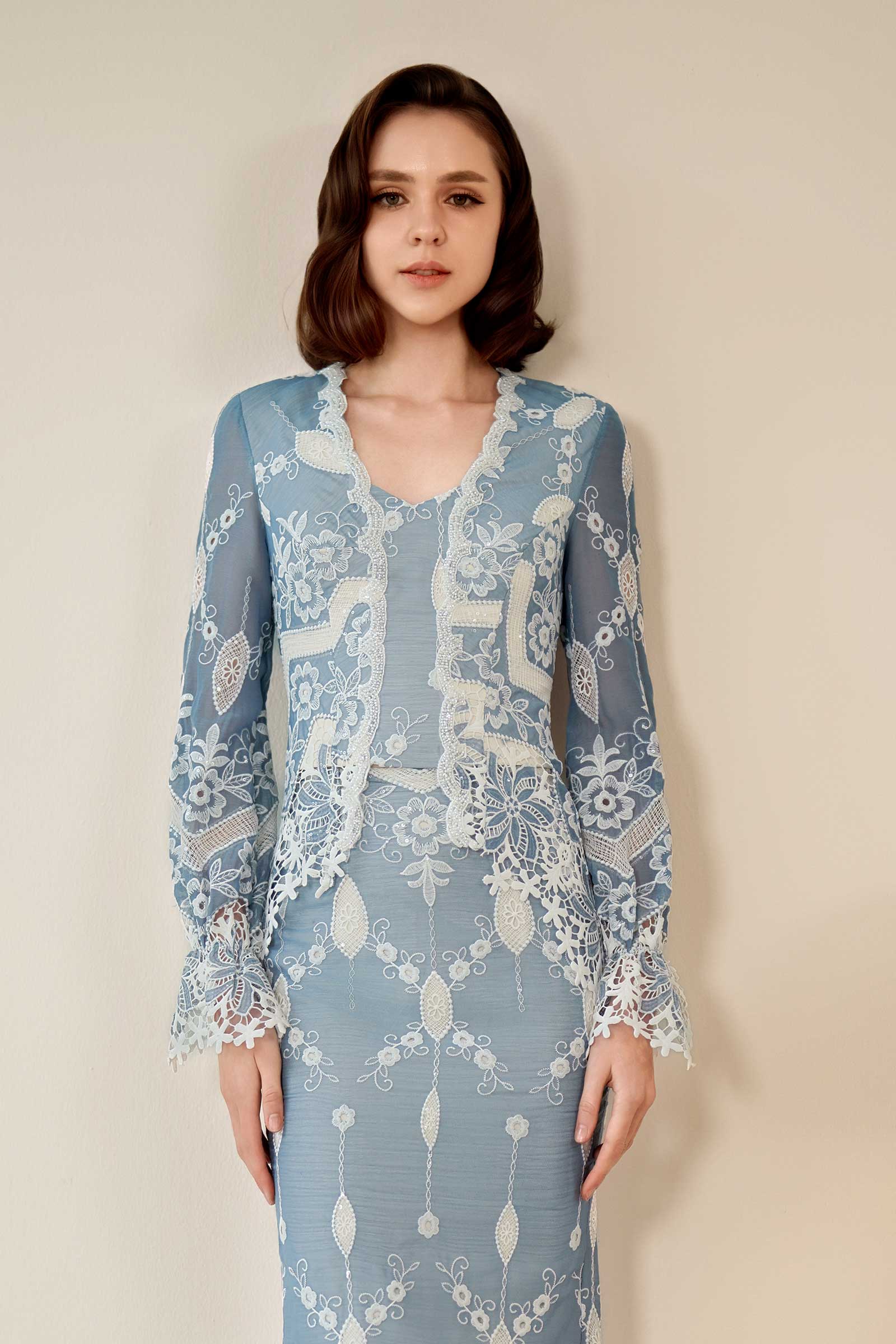 Rosalie Kebaya Top (Bluebell)