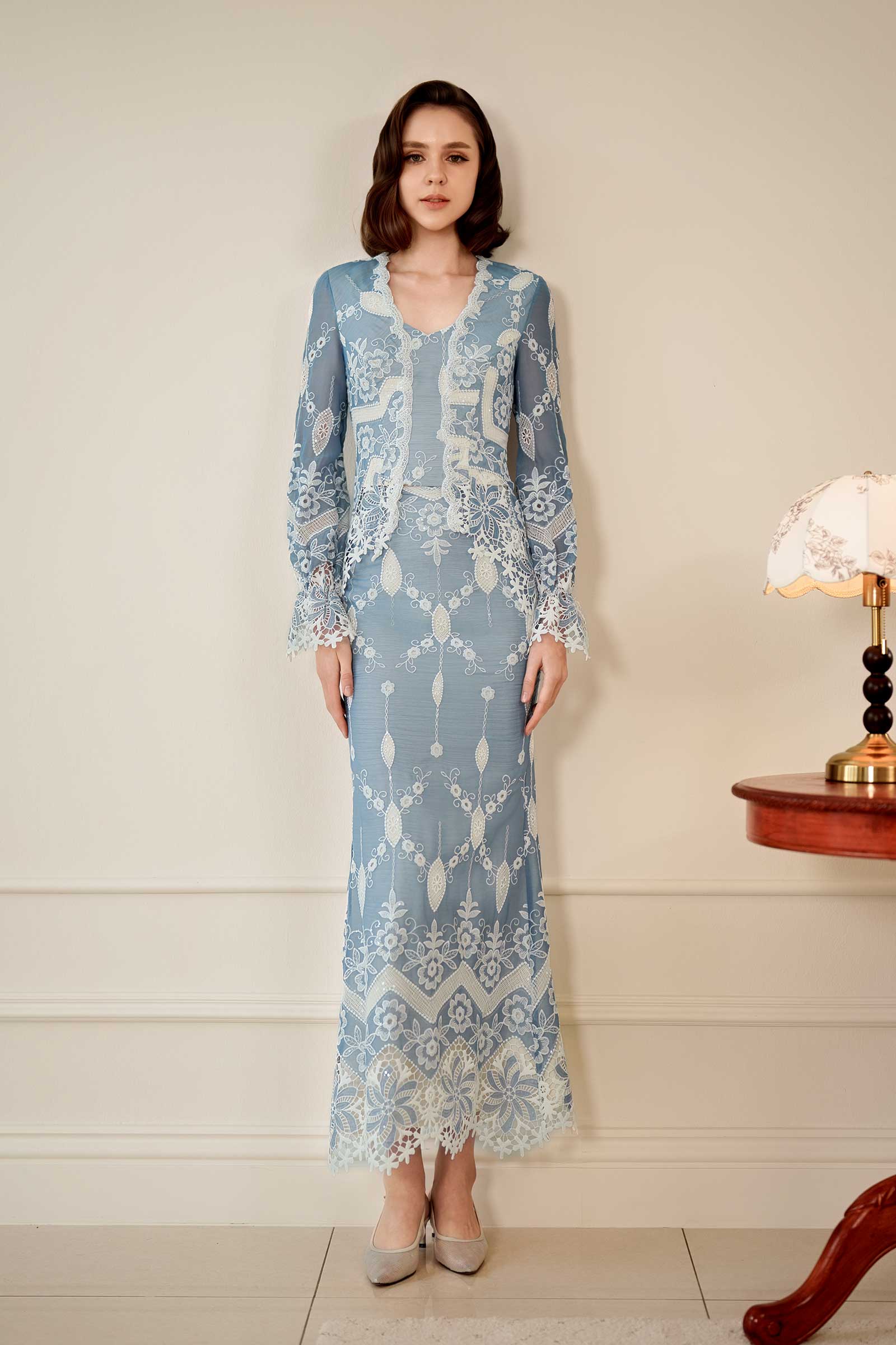 Rosalie Kebaya Top (Bluebell)