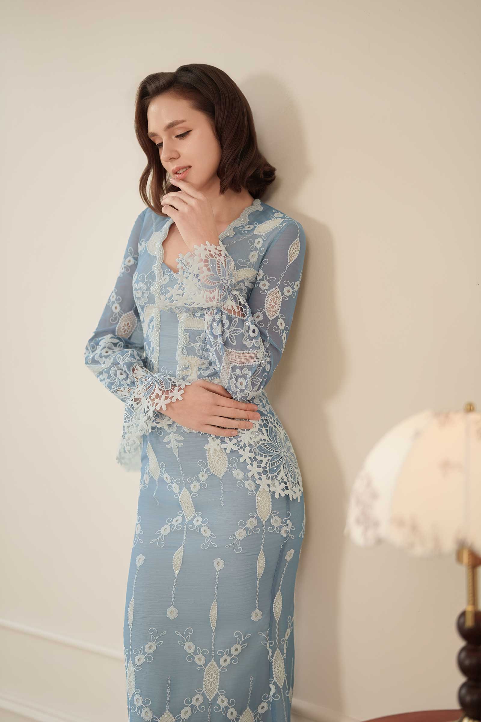 Rosalie Kebaya Top (Bluebell)