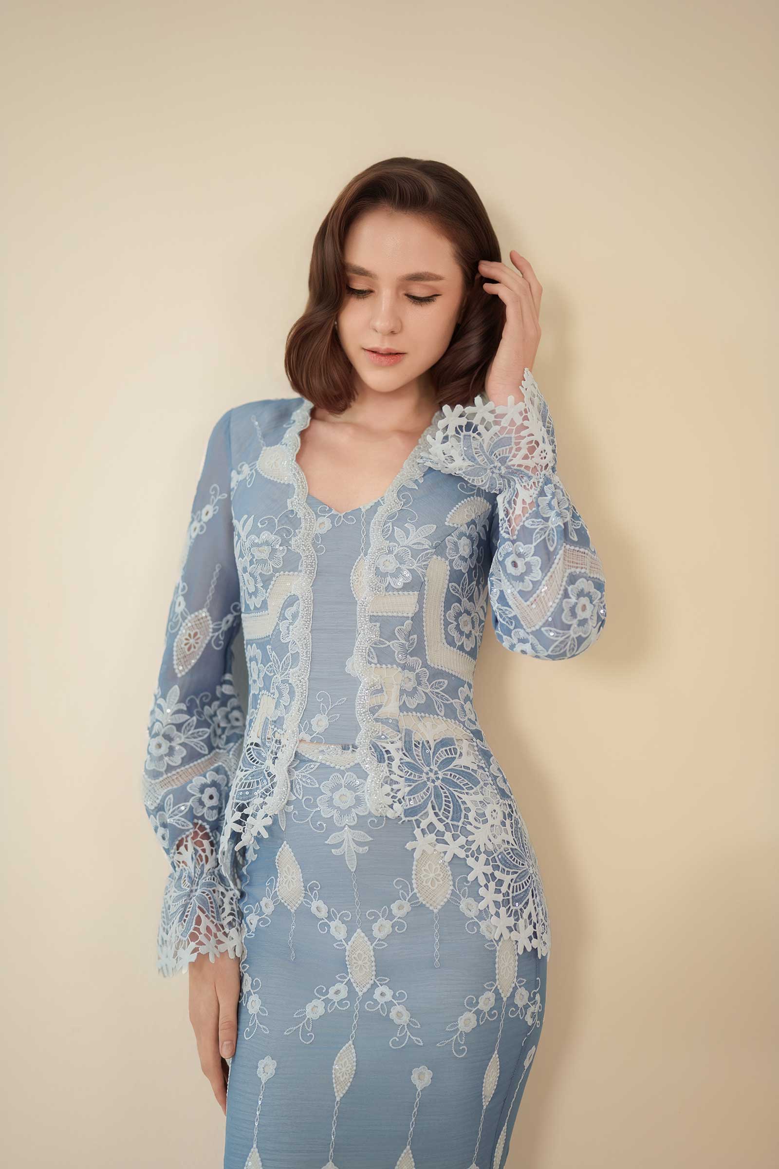 Rosalie Kebaya Top (Bluebell)