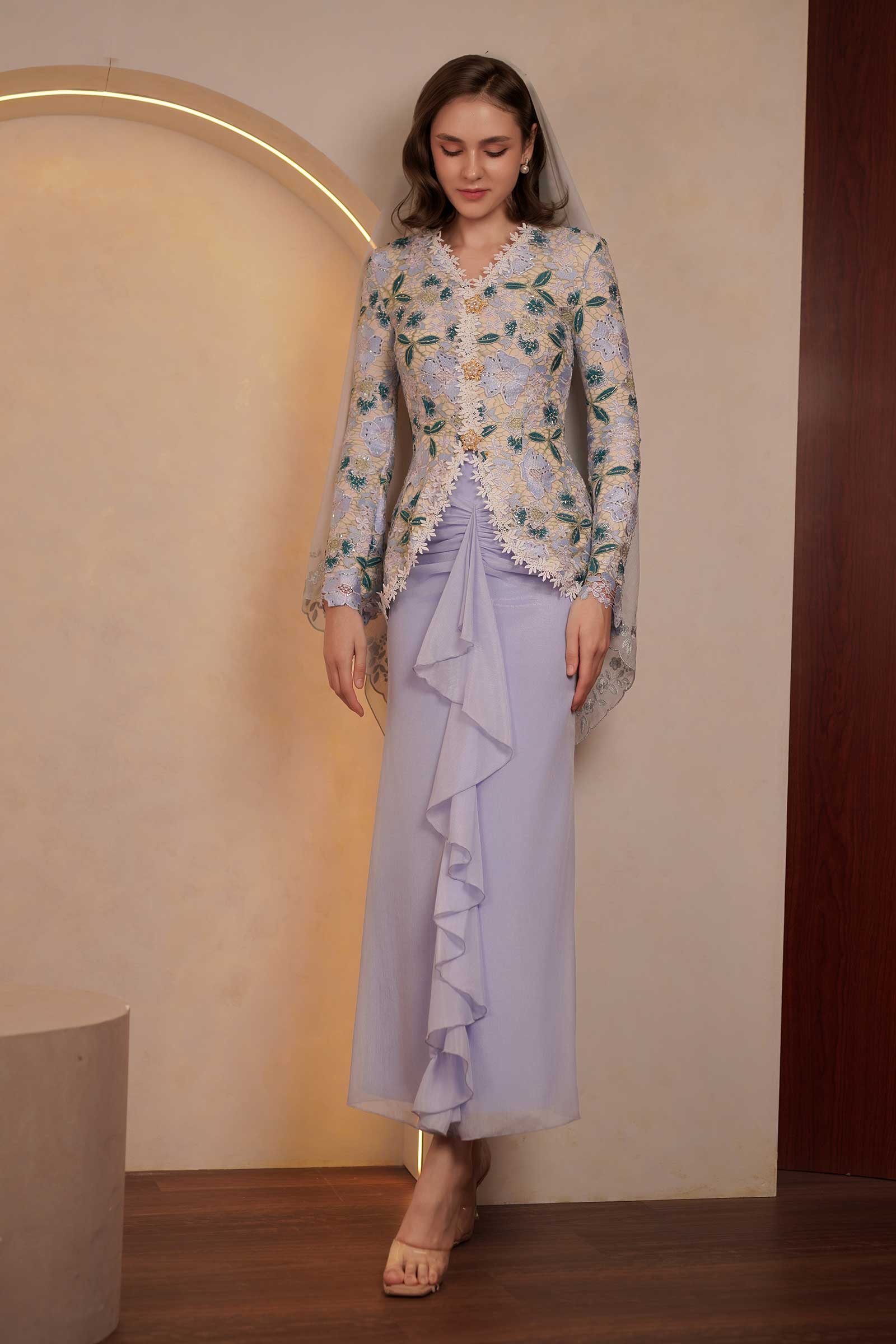 Ansia Demure Kebaya Set (Blue)