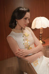 Solenia Qipao Top (Light Gold)