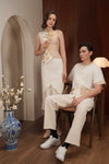Solenia Qipao Top (Light Gold)