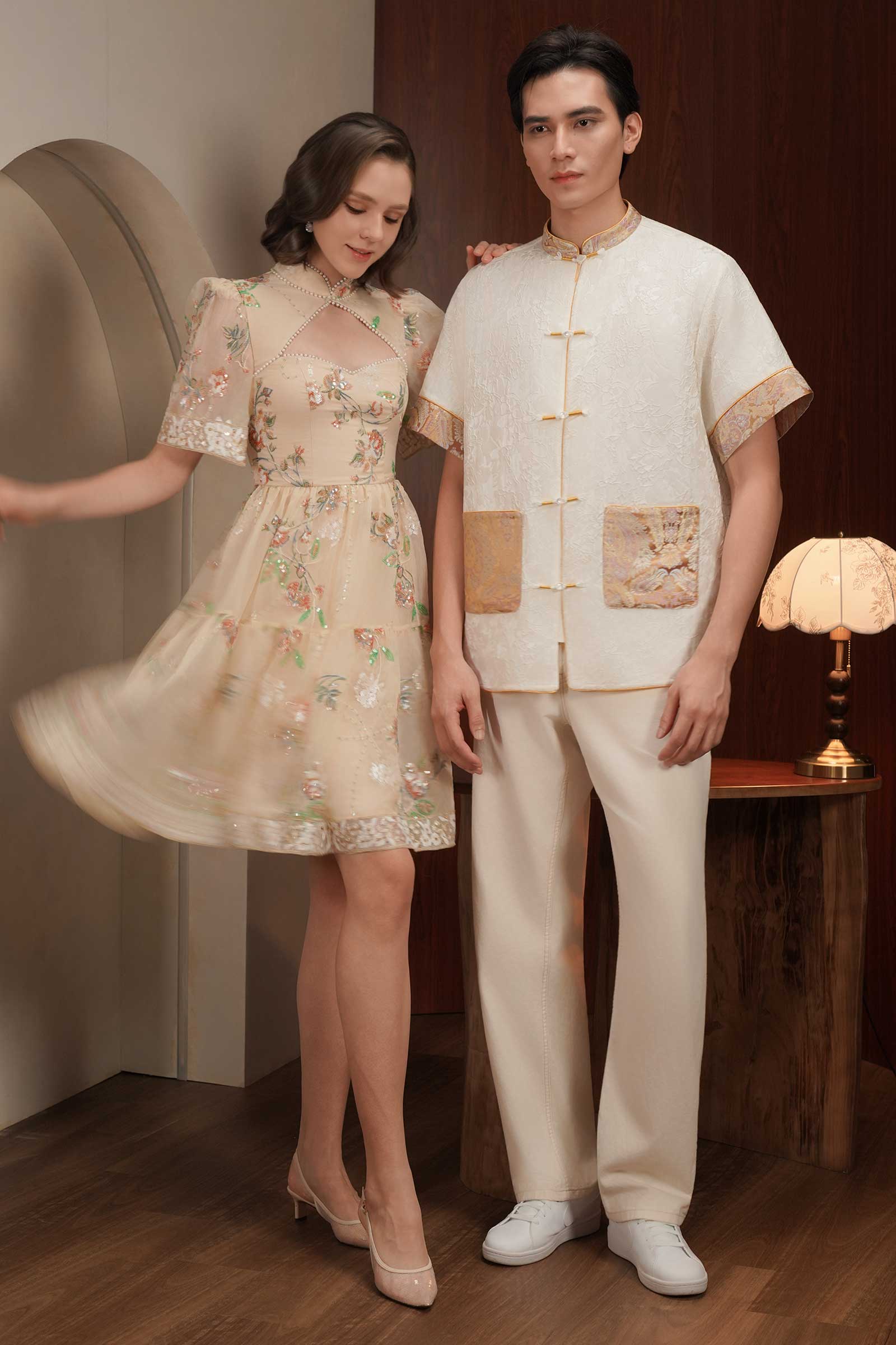 Fleur Qipao (Champagne)