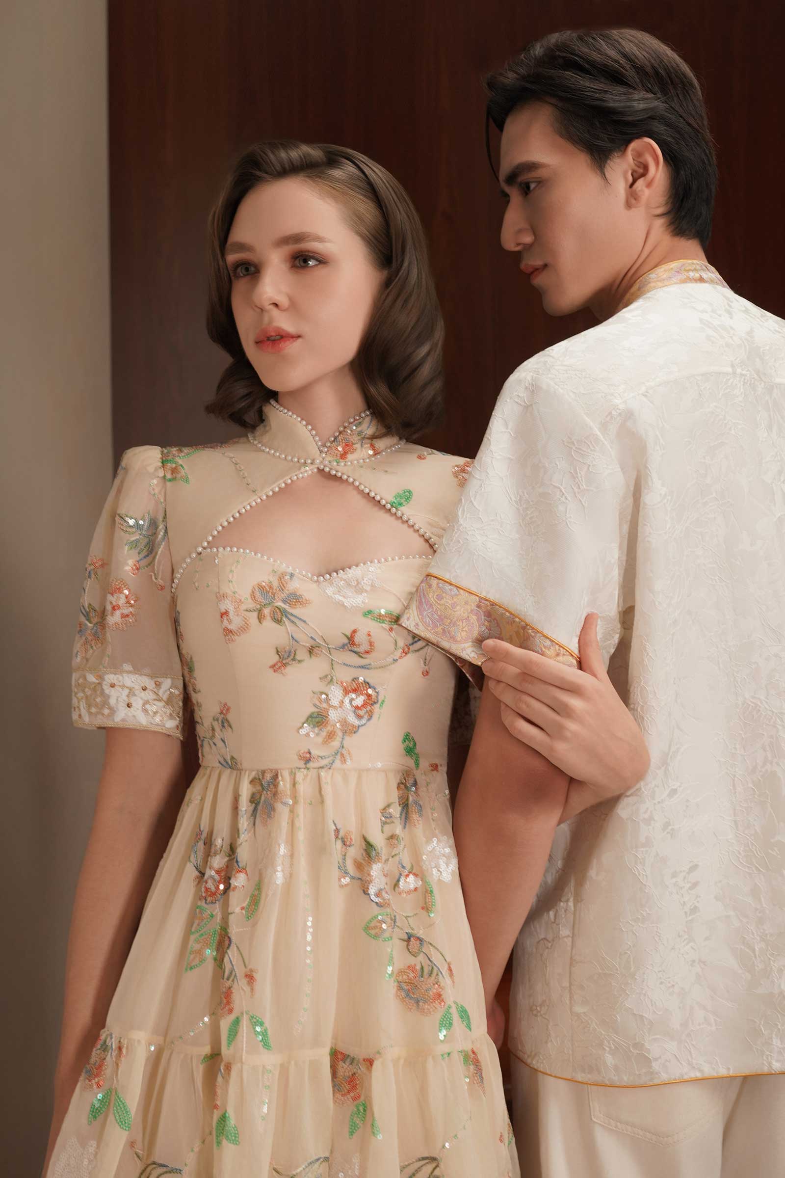 Fleur Qipao (Champagne)