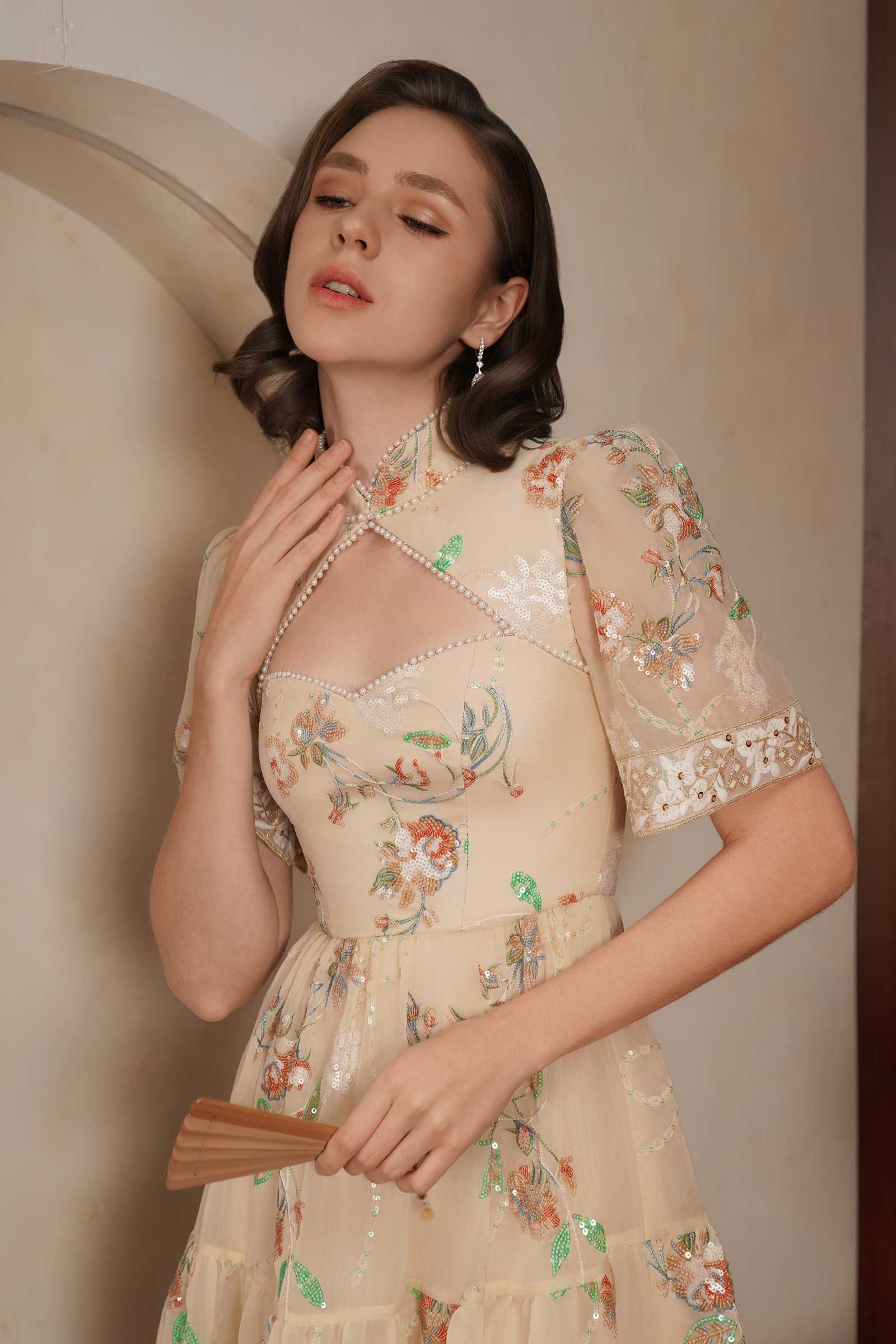 Fleur Qipao (Champagne)