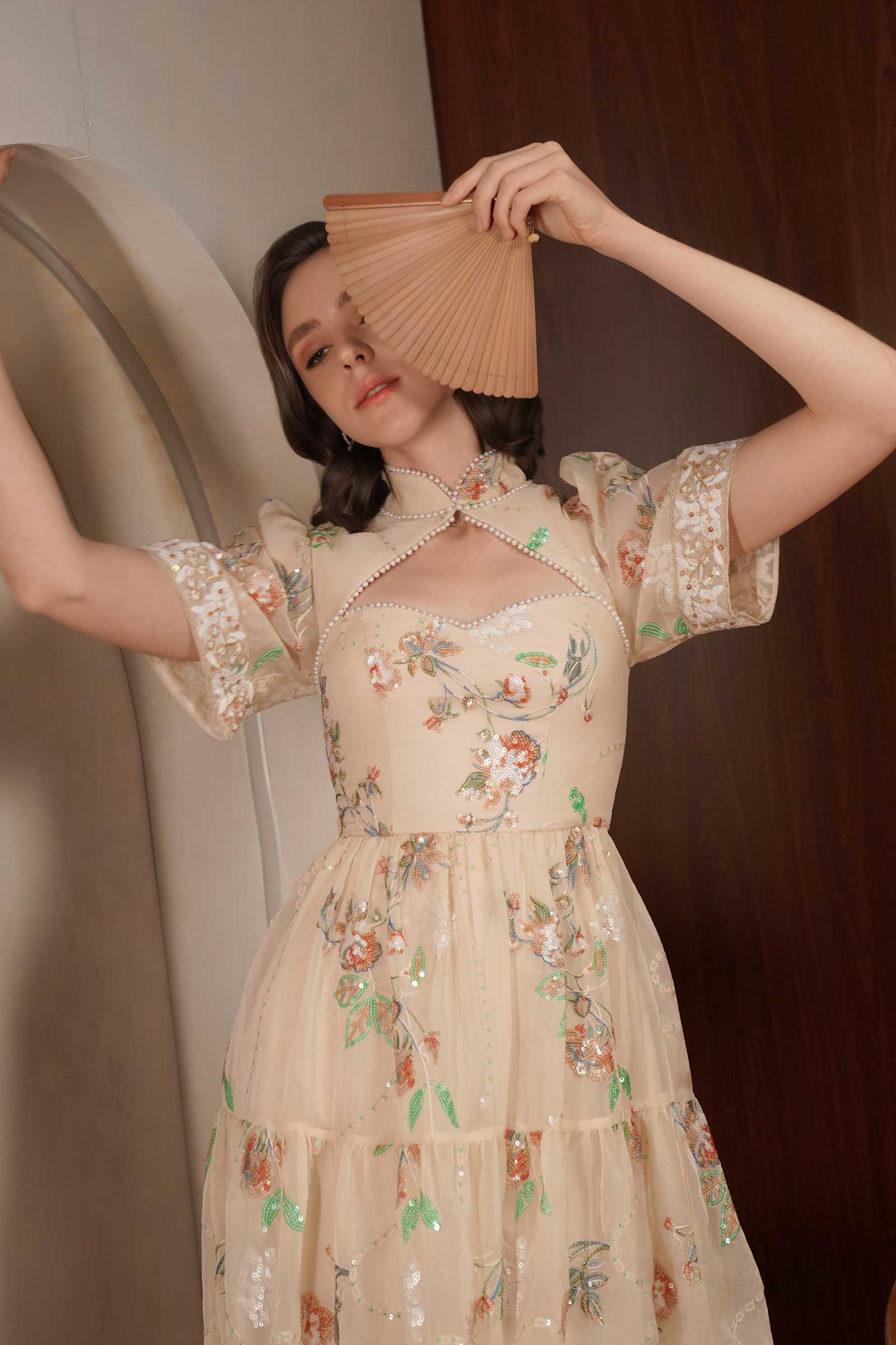 Fleur Qipao (Champagne)