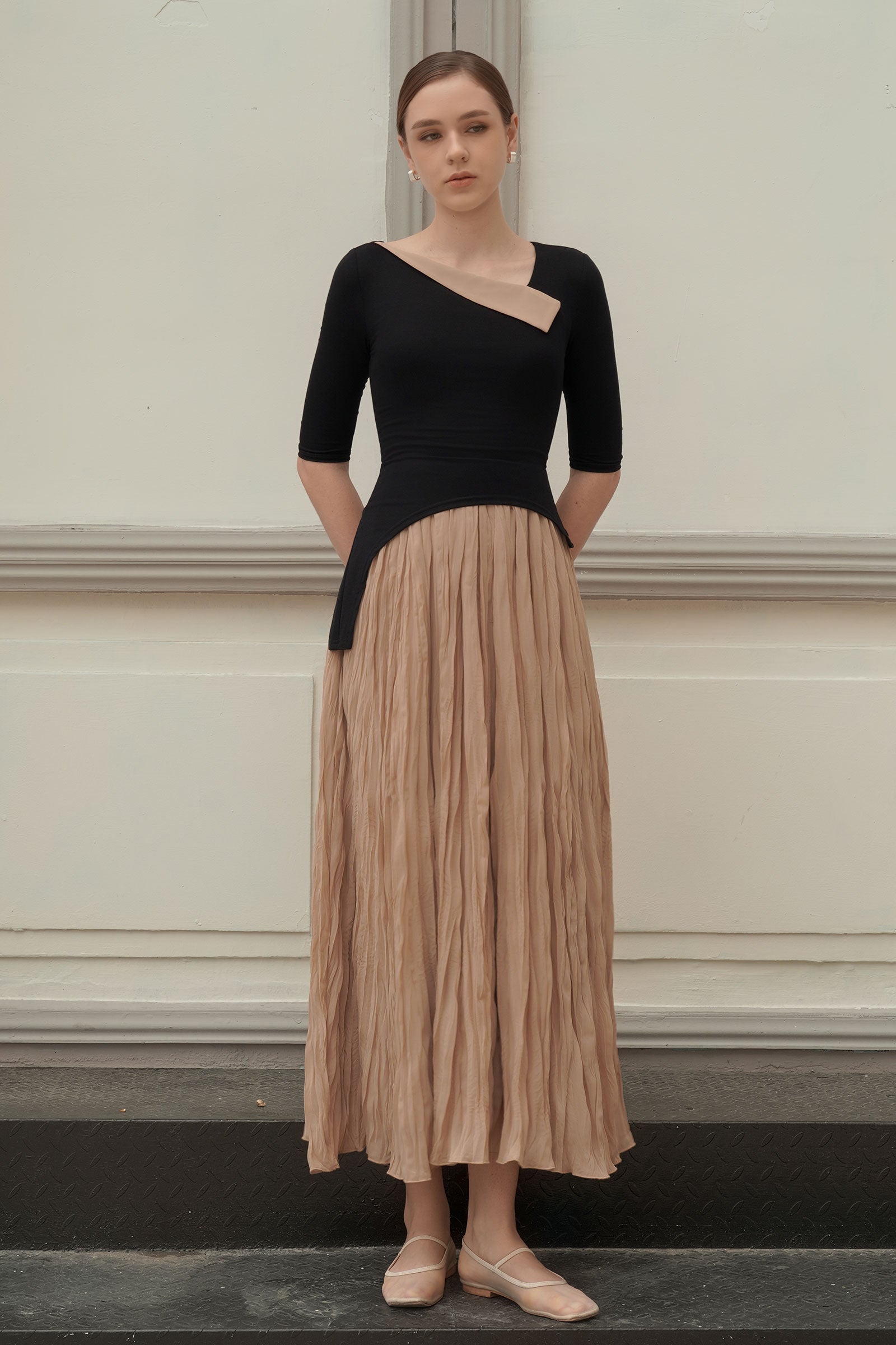 Ellear Dress (Black+Brown)