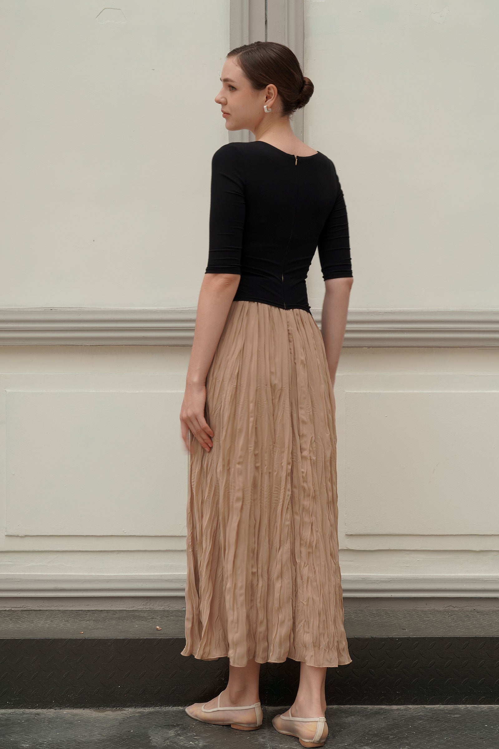 Ellear Dress (Black+Brown)