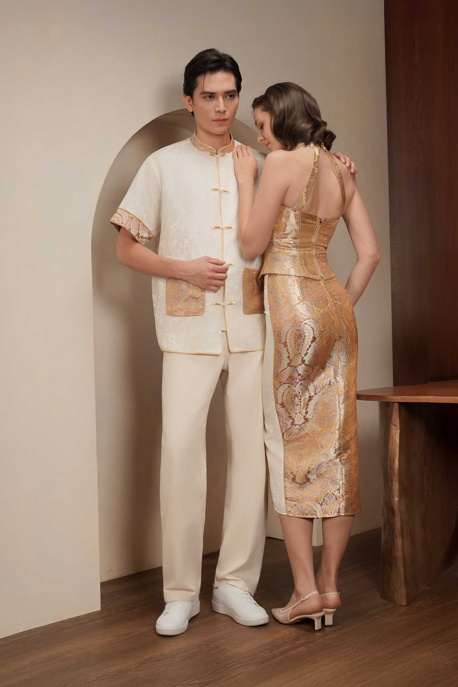 Aurelia Qipao Top (Gold)