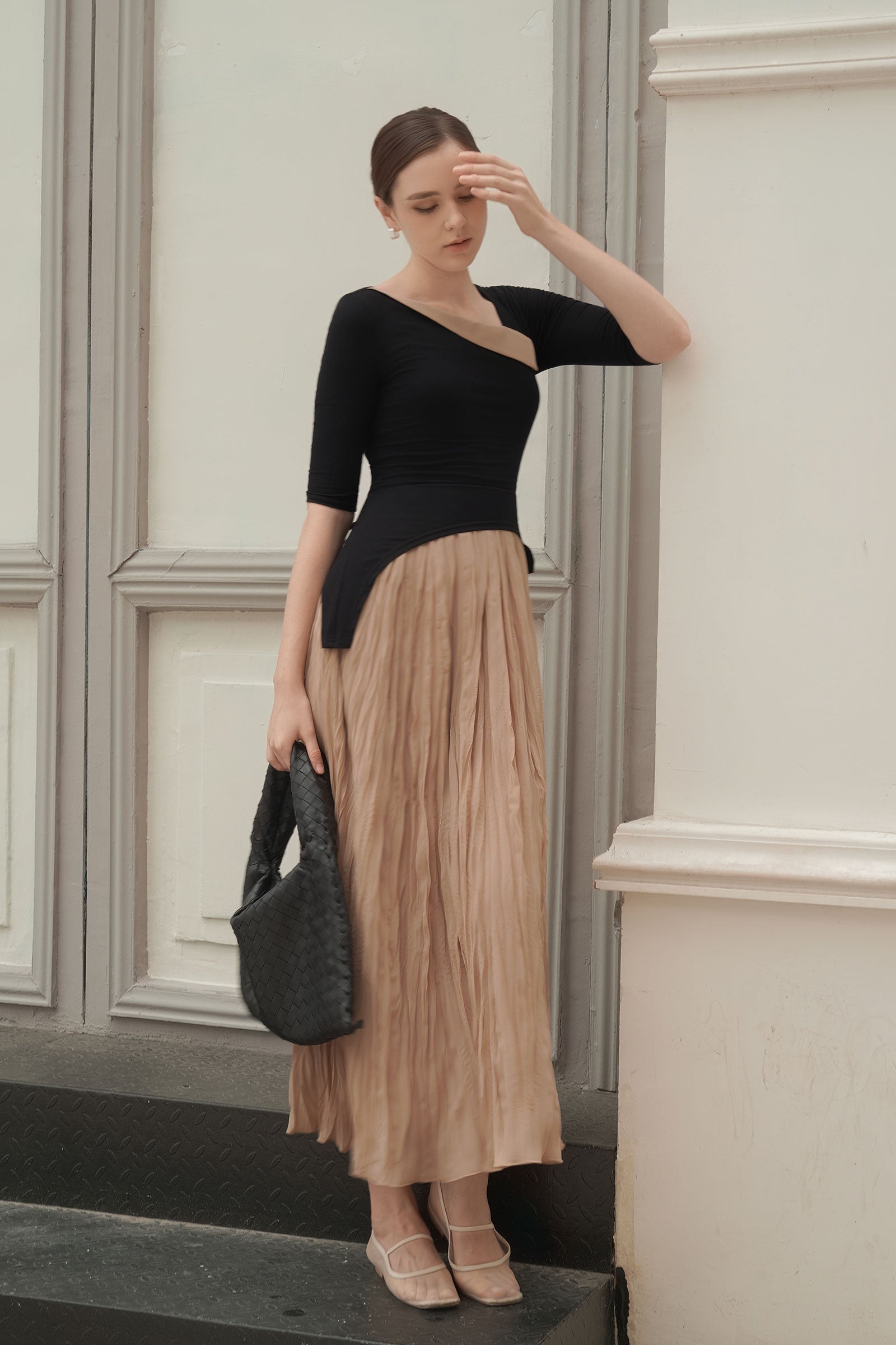 Ellear Dress (Black+Brown)