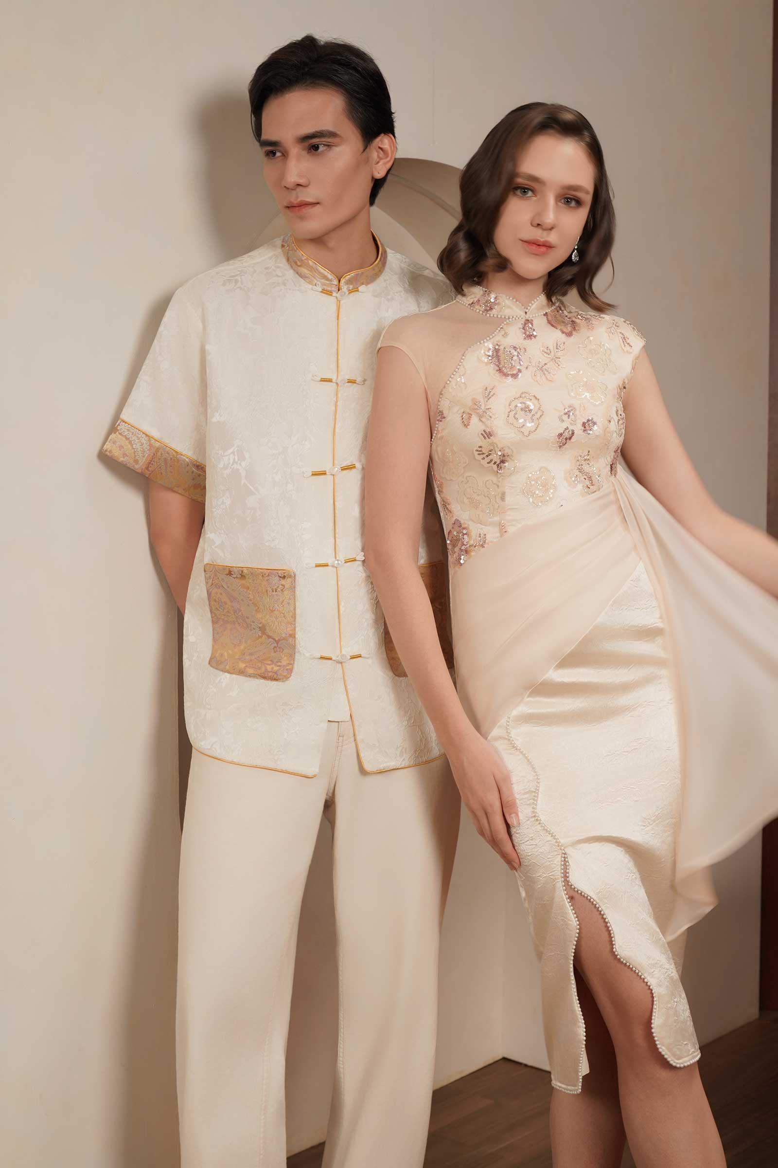 Zhu En Qipao (Blush Sequins)