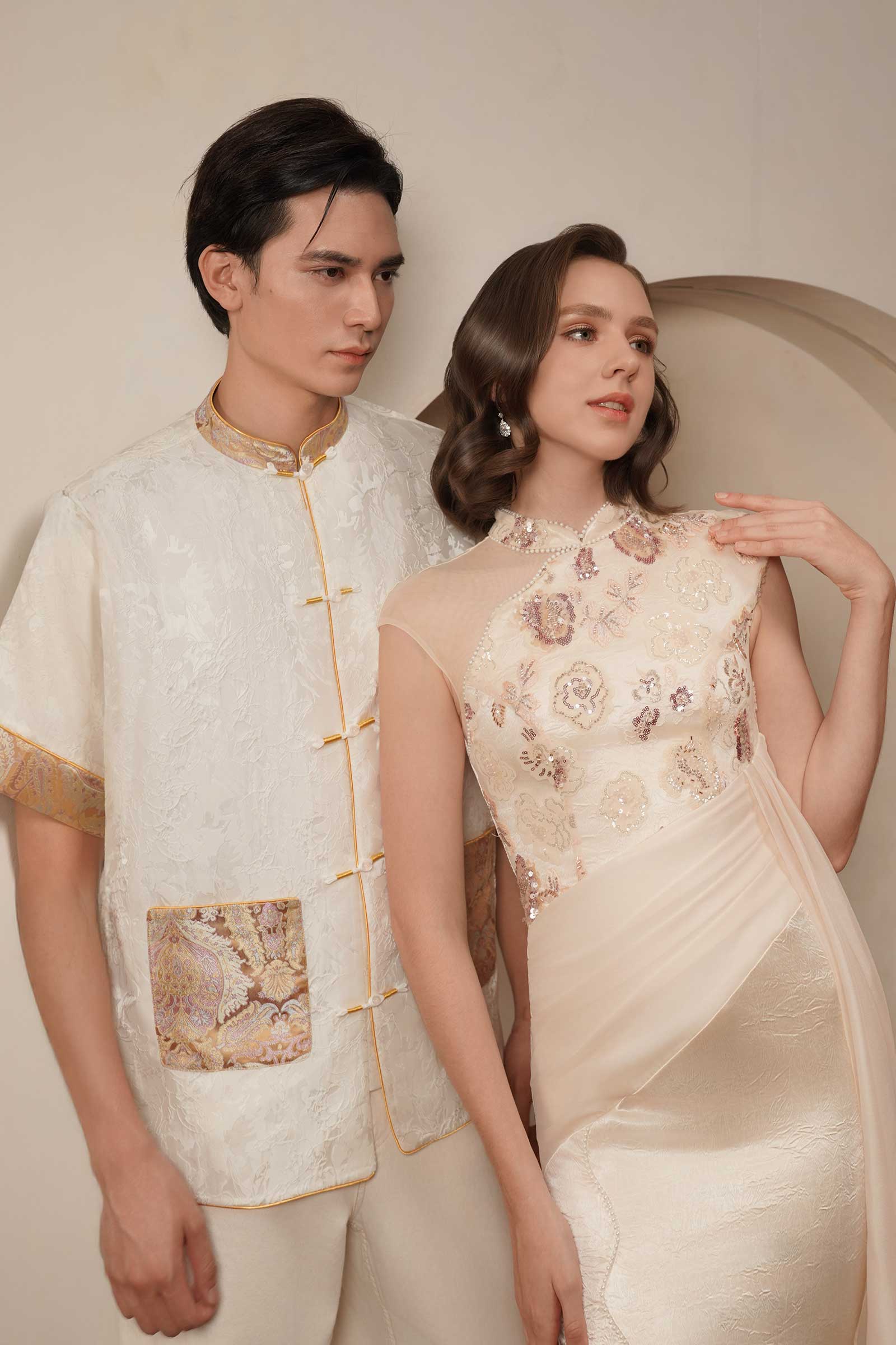 Zhu En Qipao (Blush Sequins)