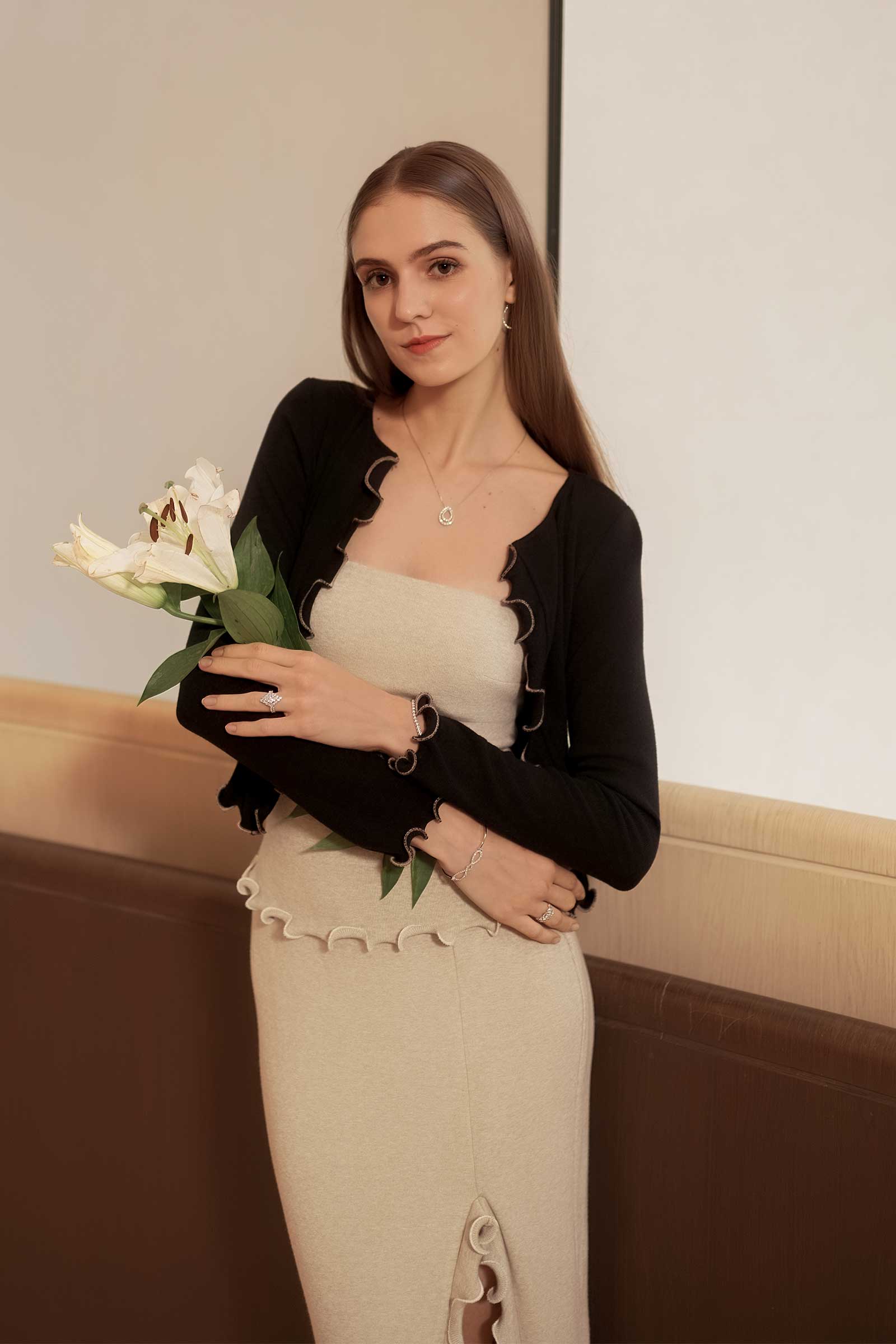 Drenielle Knit Top & Cardi Set (Sage)