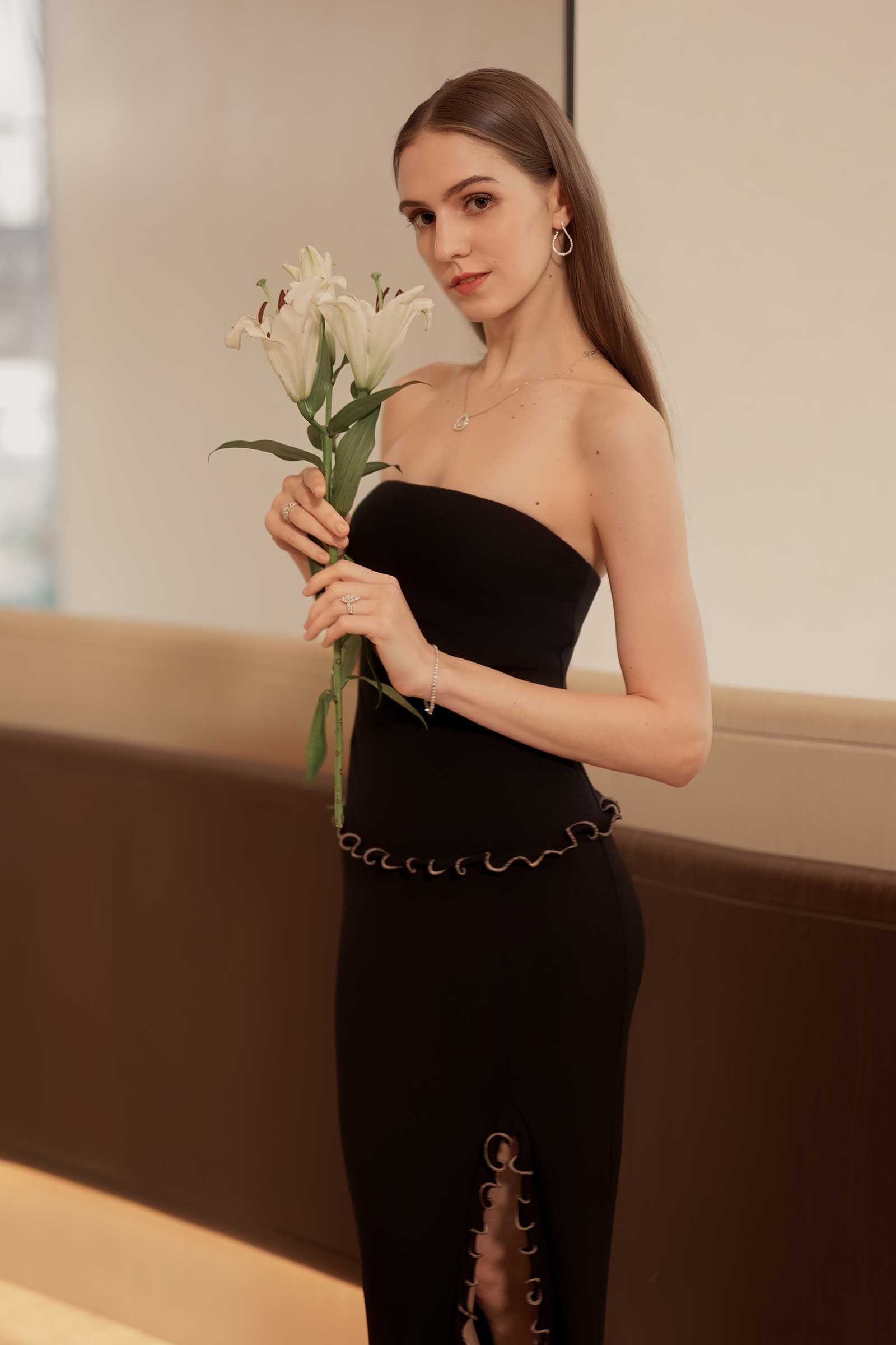 Drenielle Knit Top & Cardi Set (Black)