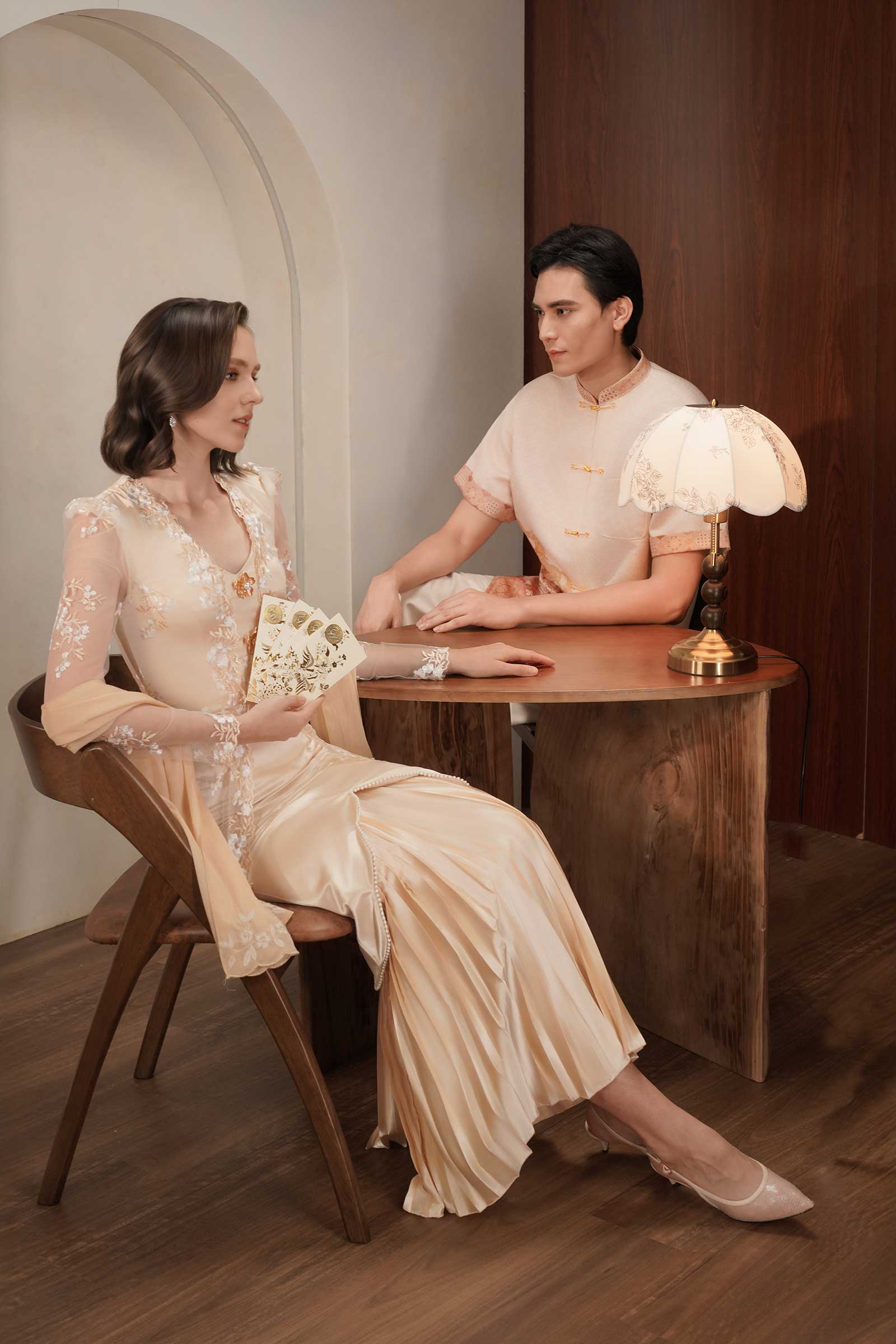 Seraya Kebaya Top (Champagne)