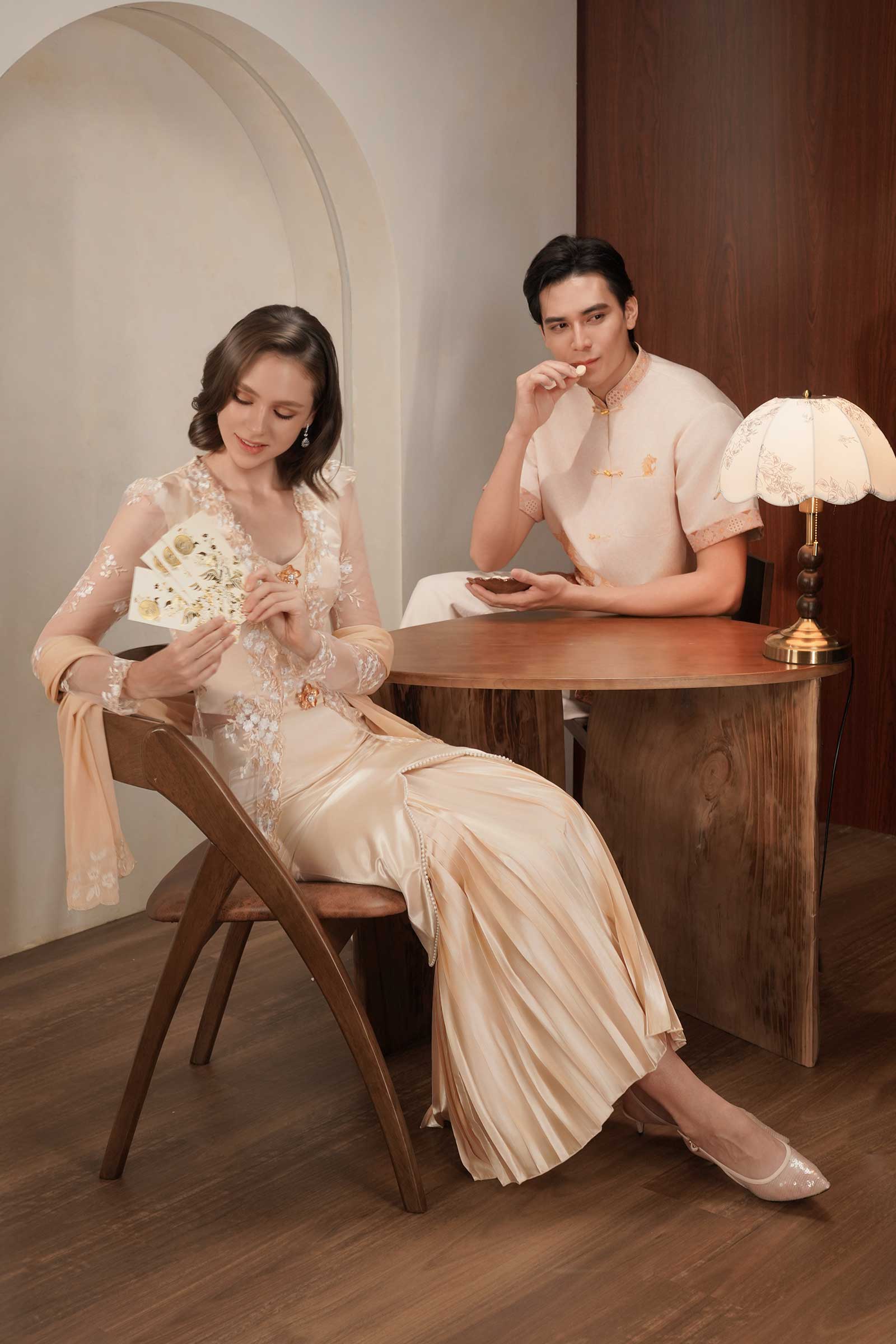 Seraya Kebaya Top (Champagne)