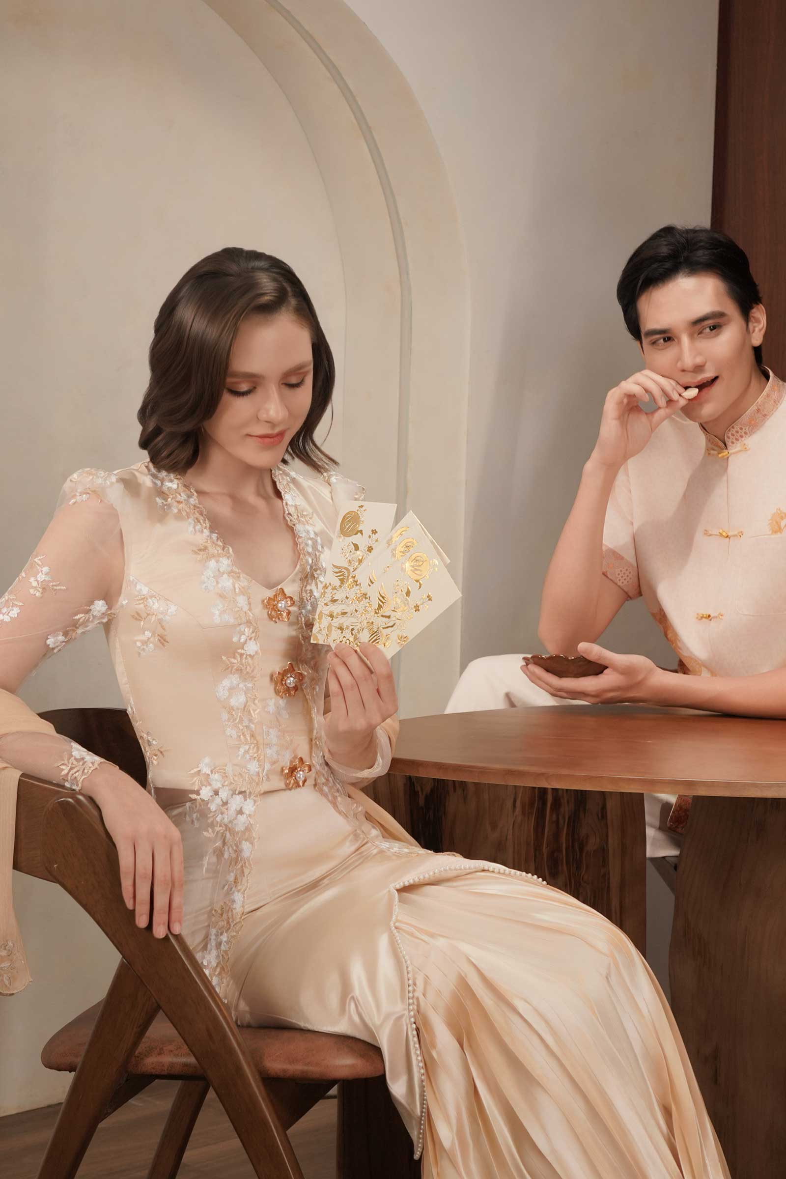 Seraya Kebaya Top (Champagne)