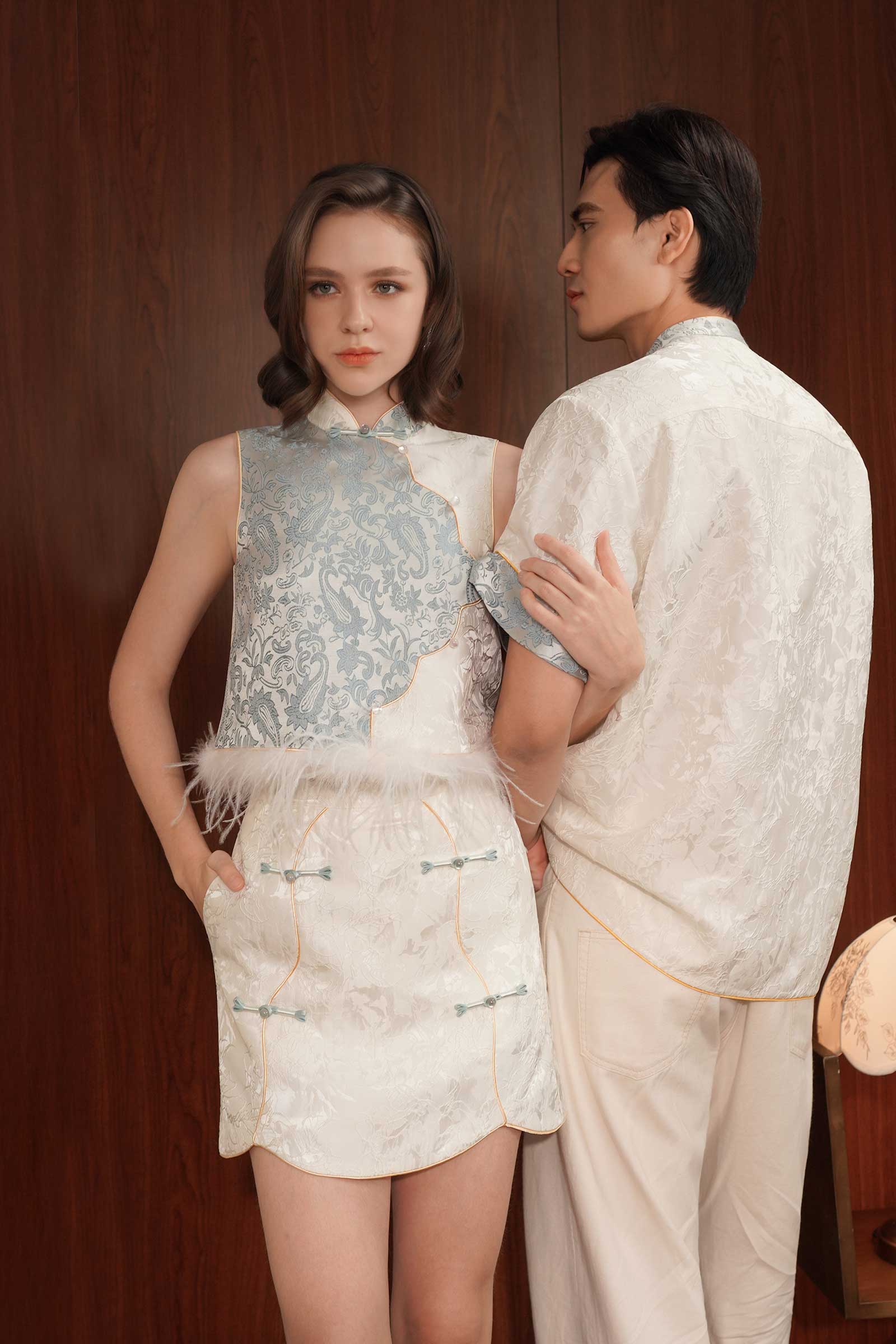 Sienna Qipao Top (Blue)