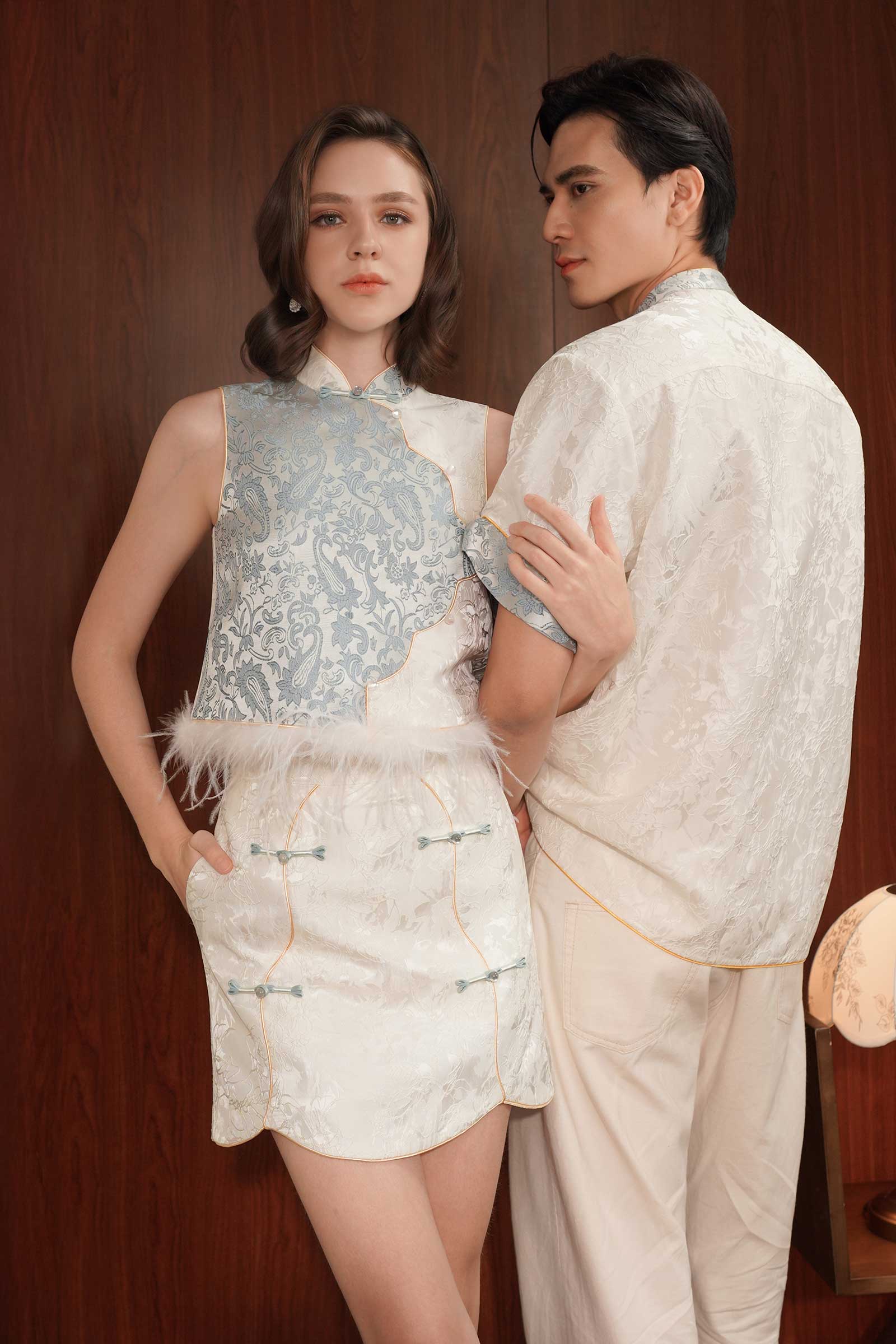 Sienna Qipao Top (Blue)