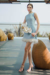 Davixe Tweed dress (Baby Blue)