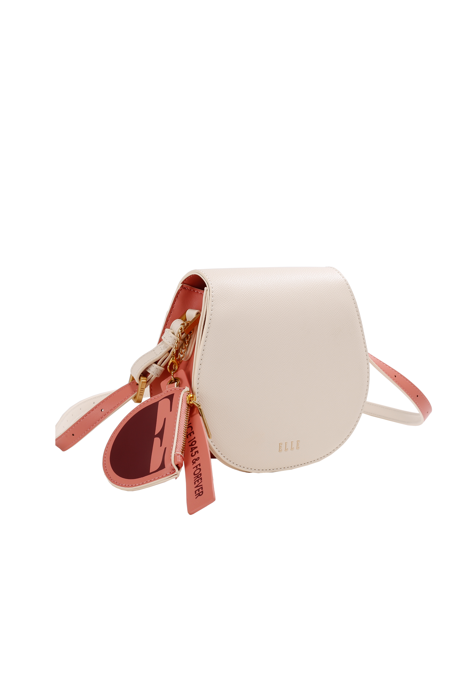 ELLE: Ell Hillary Saddle Bag (Beige)