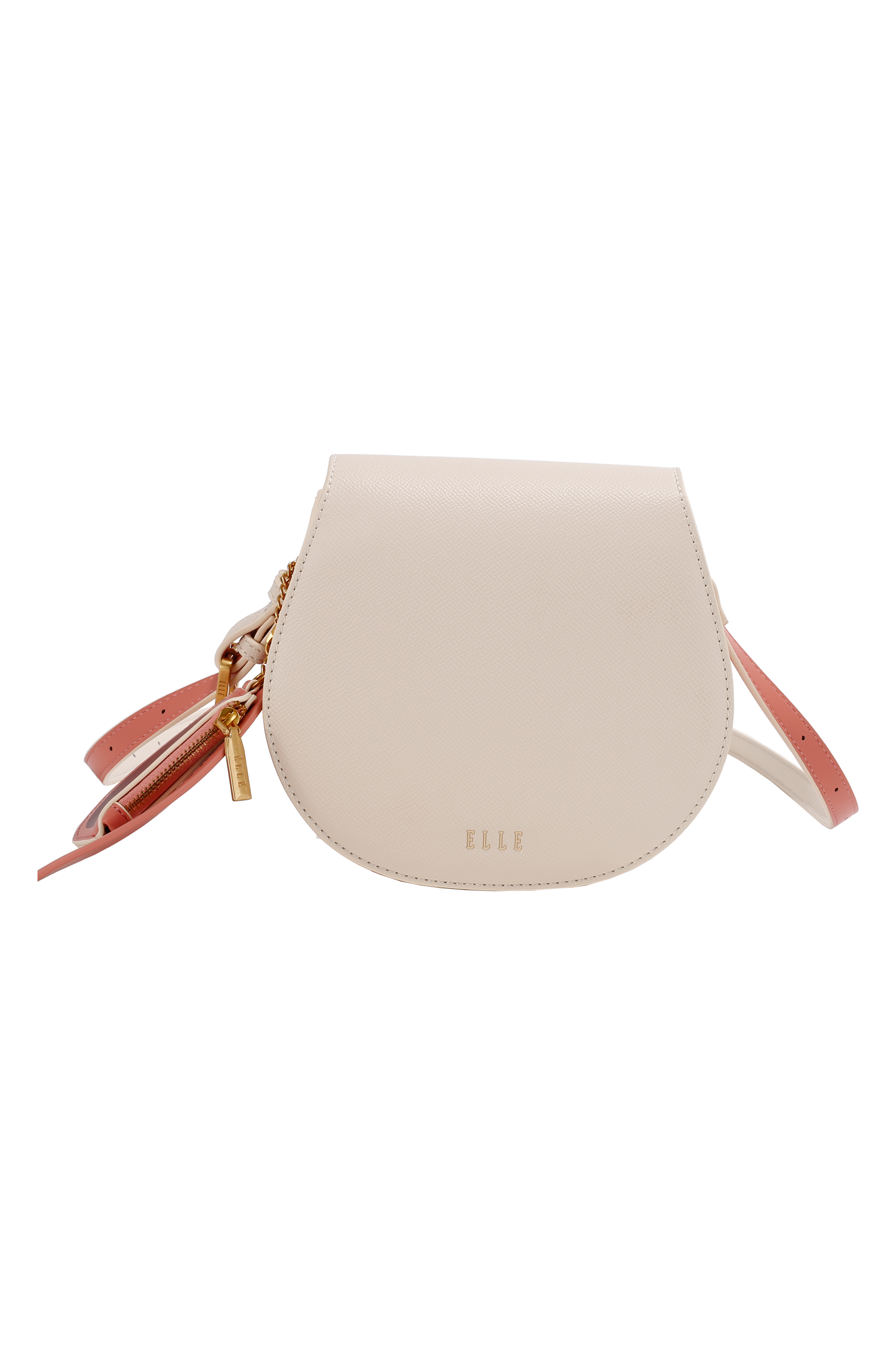 ELLE: Ell Hillary Saddle Bag (Beige)