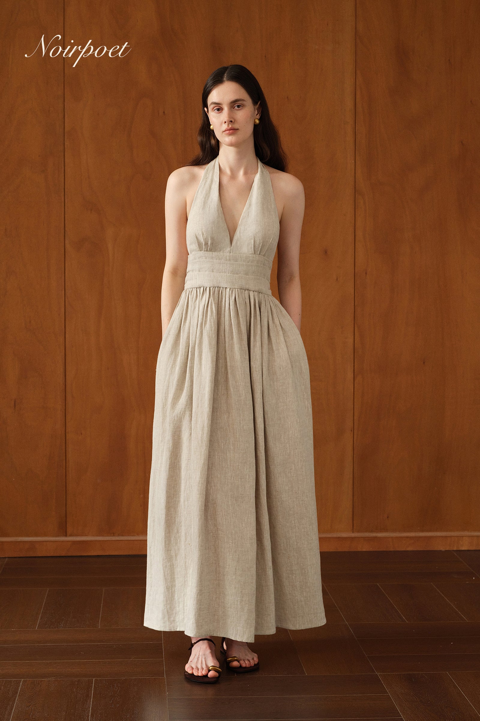 Penelope Dress (Natural Linen)