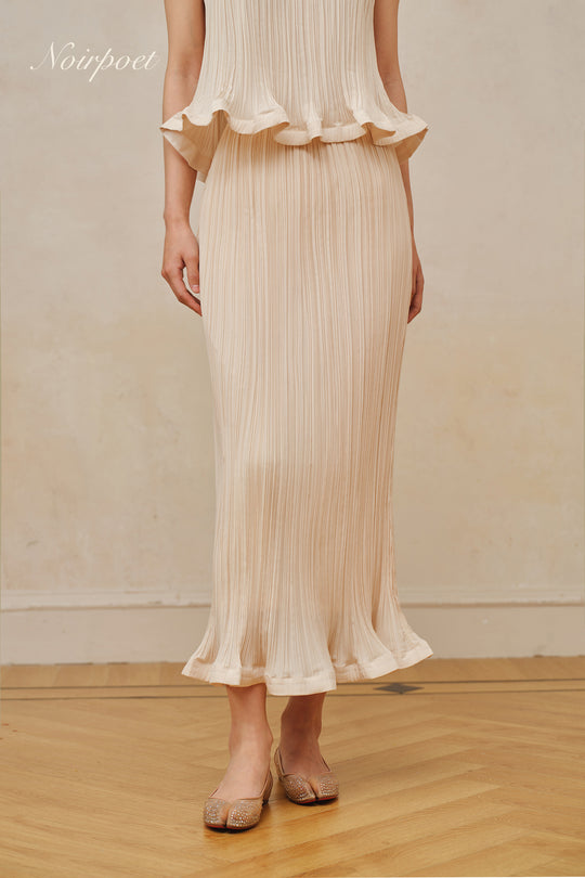 Loira Midi Skirt (Almond)