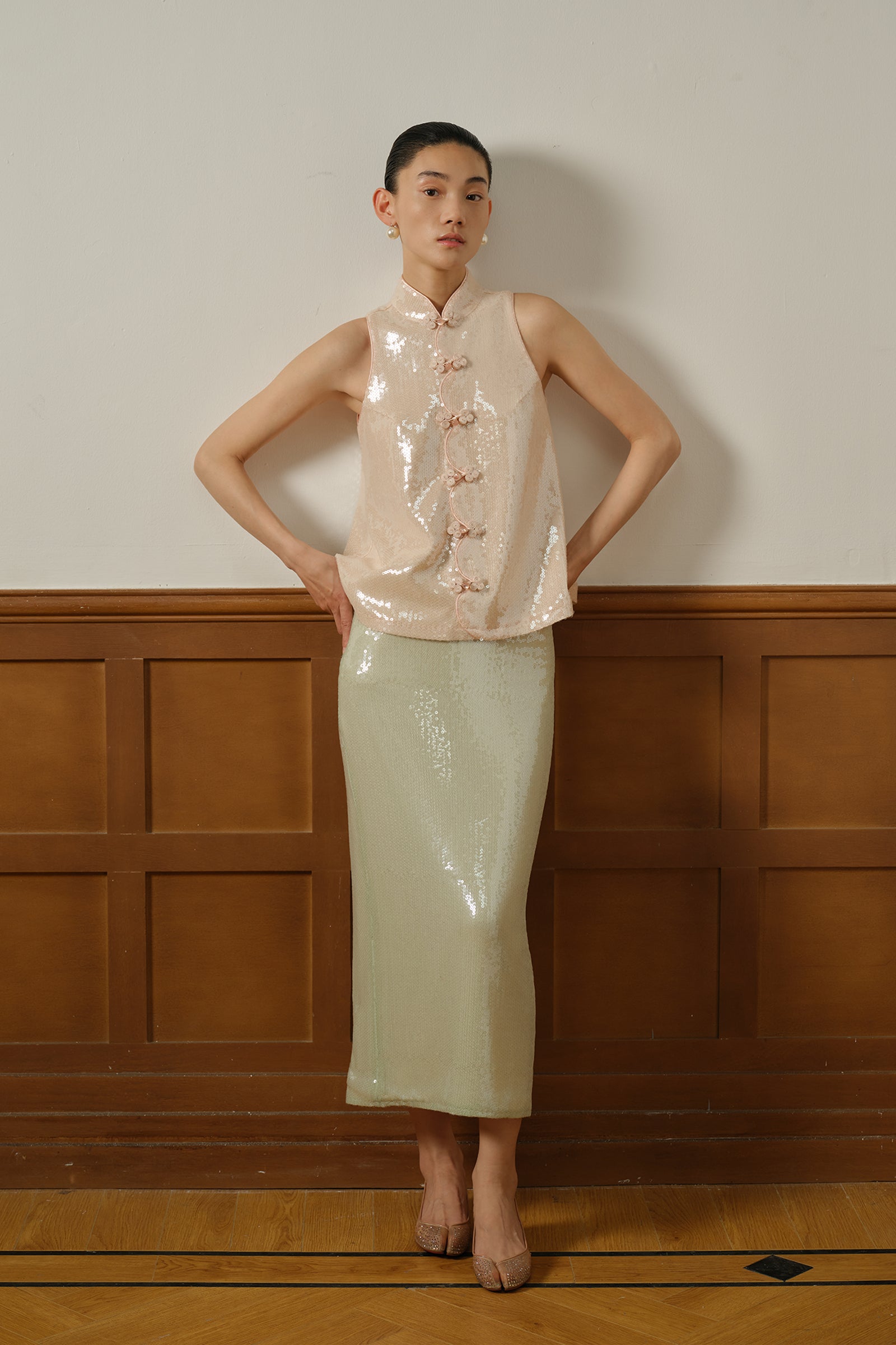 Jaded Midi Skirt (Celadon)