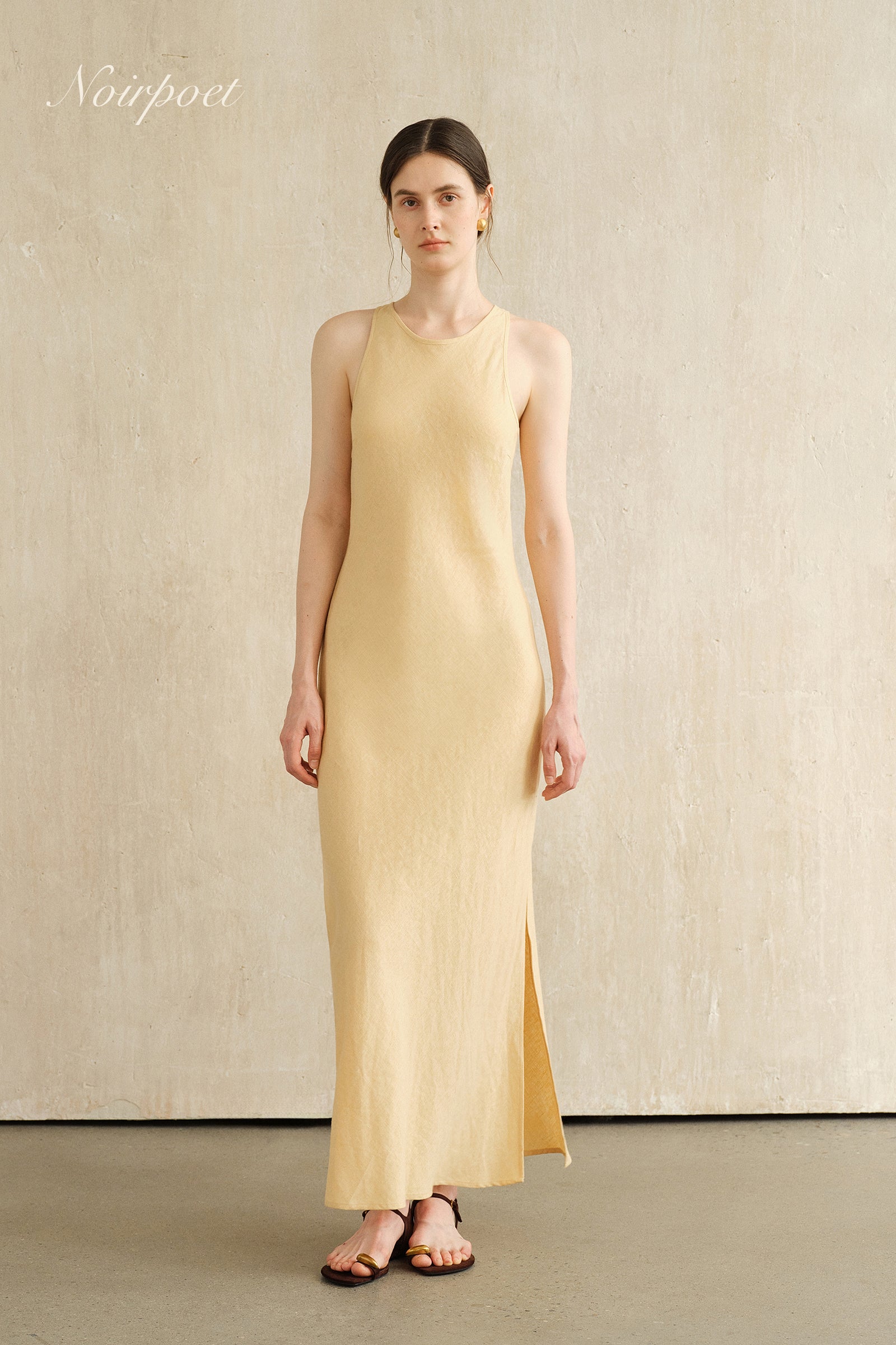 Yarra Linen Dress (Soft Butter)