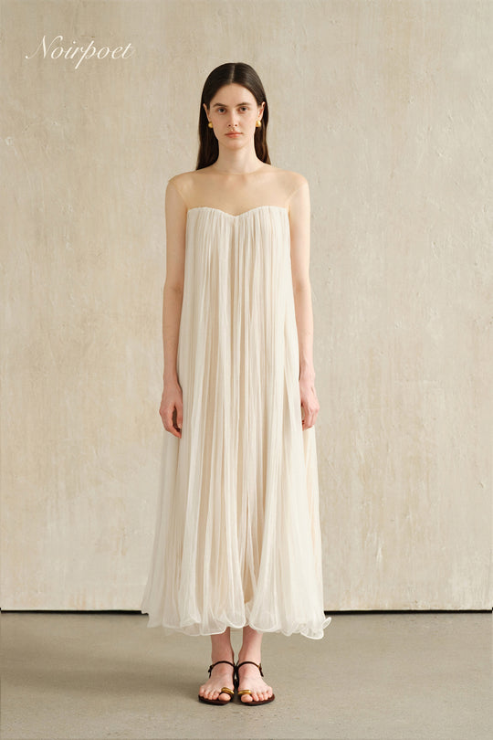 Rumi Long Dress (White Veil)