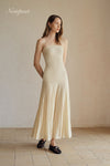 Phyllo Midi Knit Dress (Curd)
