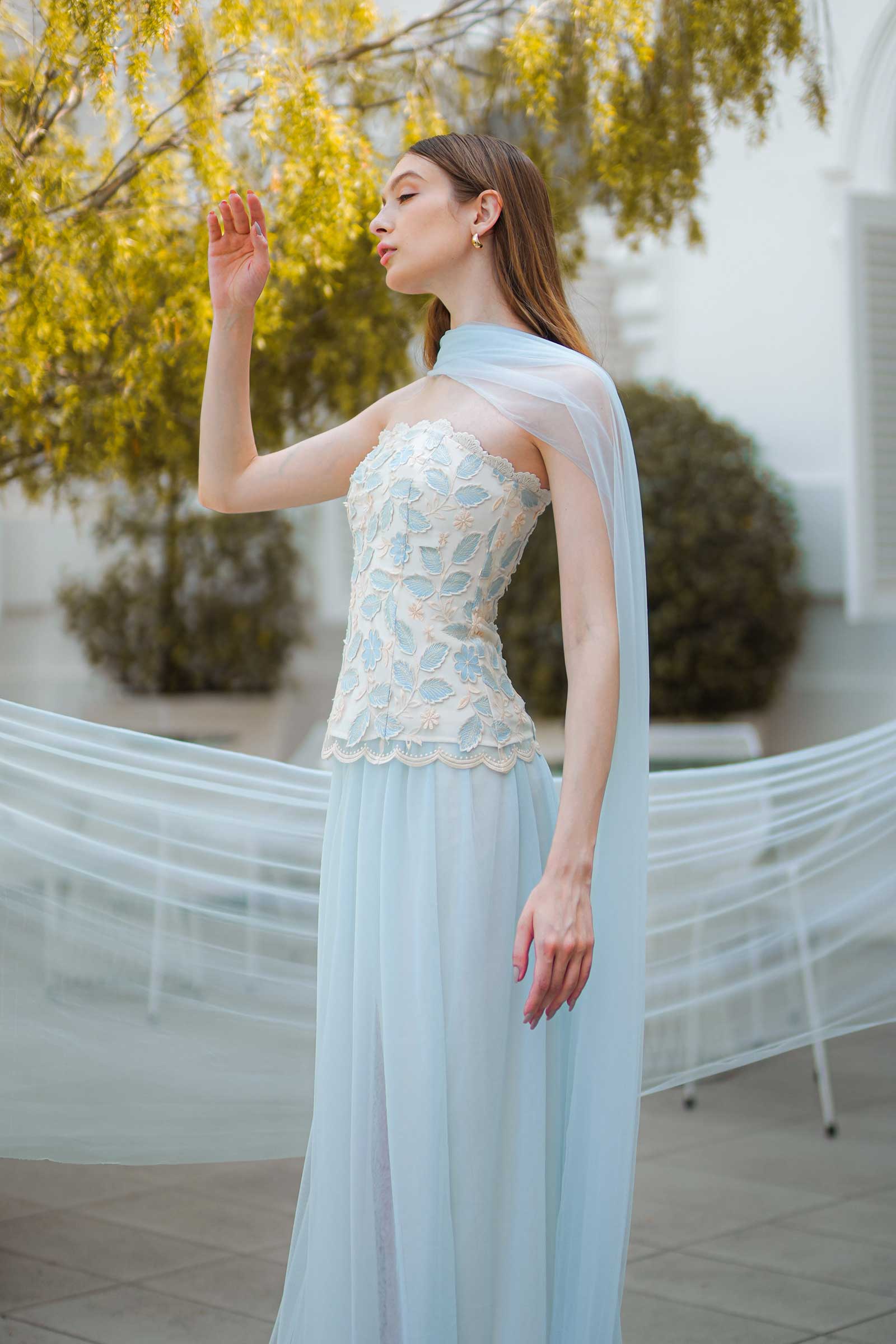 Darissa Dress Set (Baby Blue) XS / Baby Blue