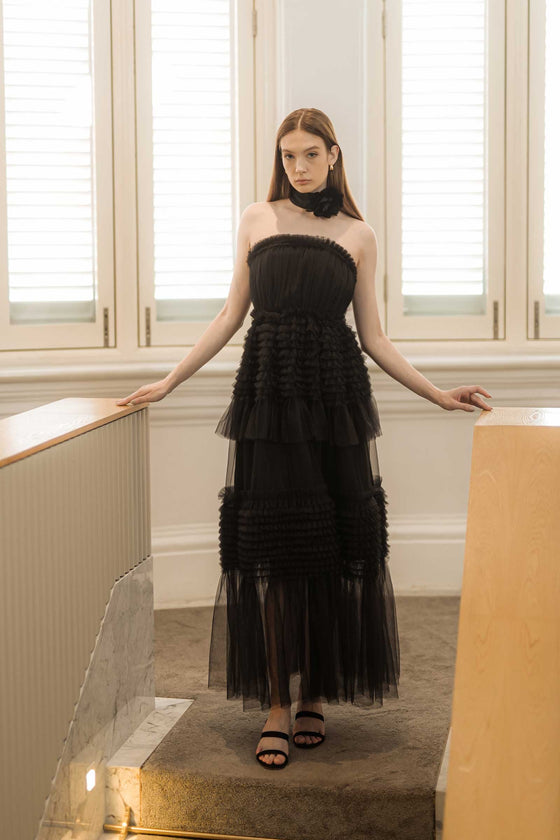 Davernial Tulle Gown (Black)