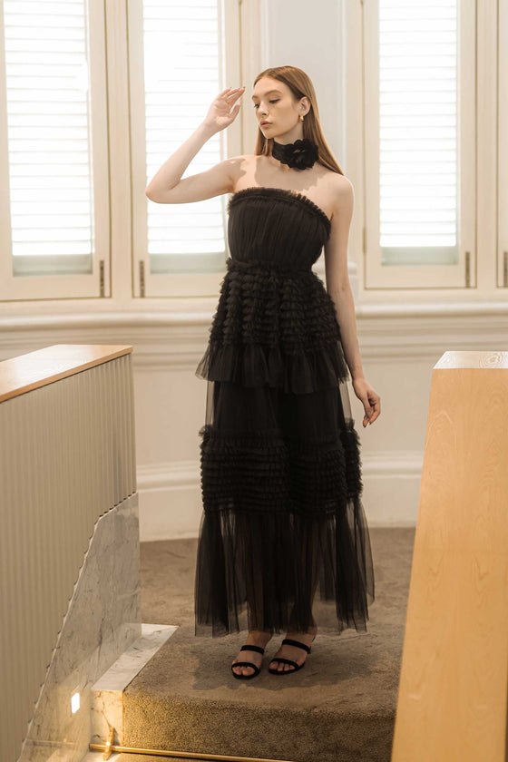 Davernial Tulle Gown (Black)