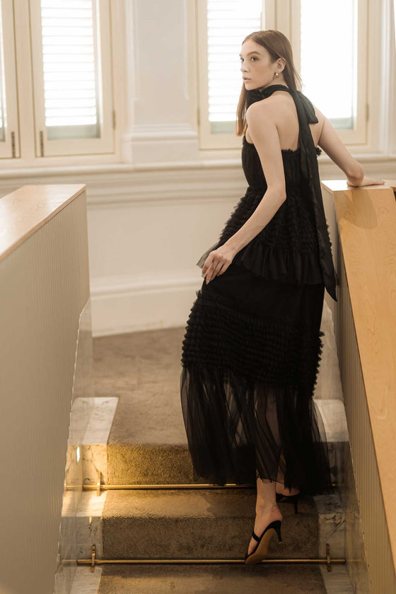 Davernial Tulle Gown (Black)