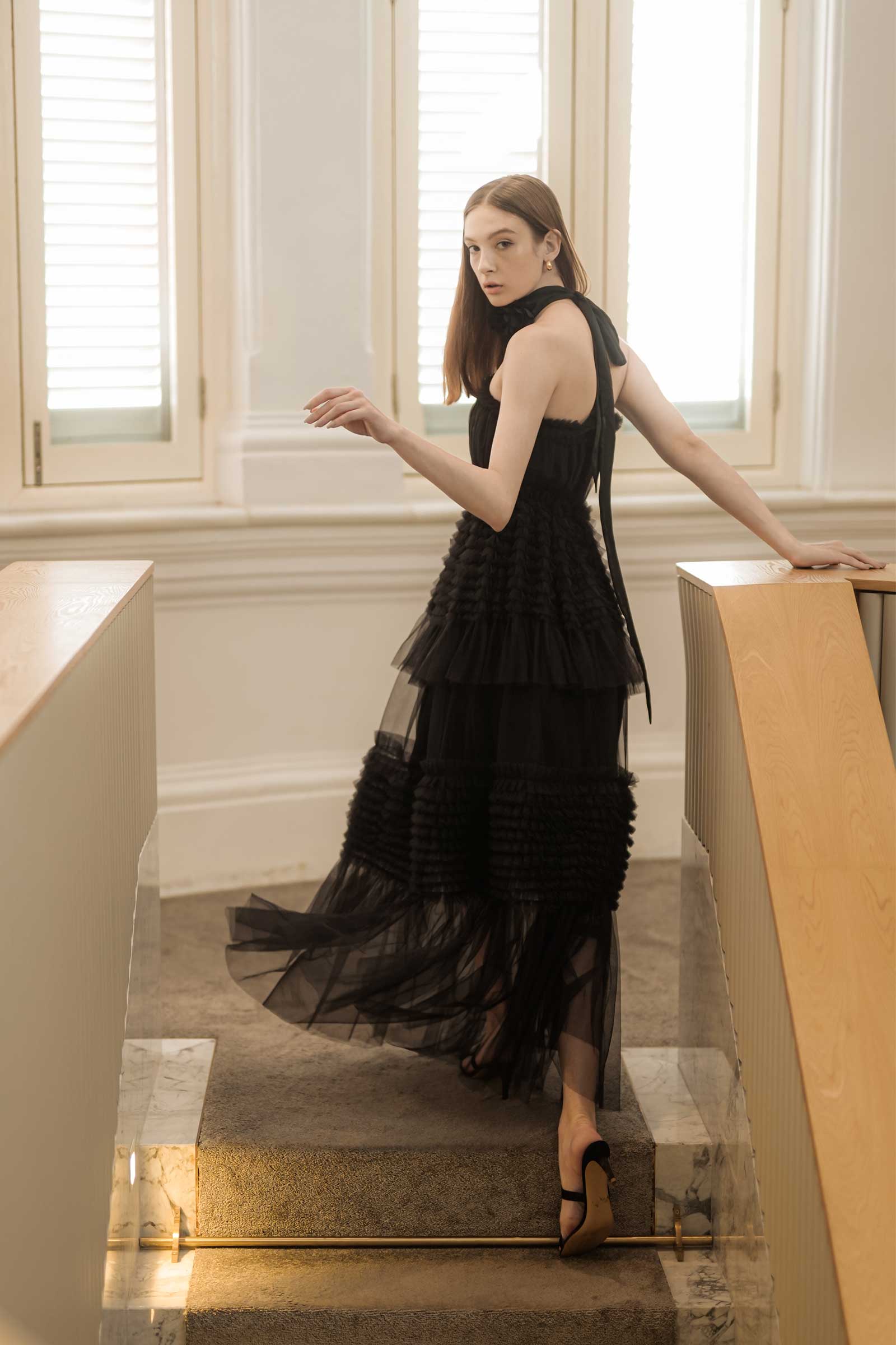 Davernial Tulle Gown (Black)